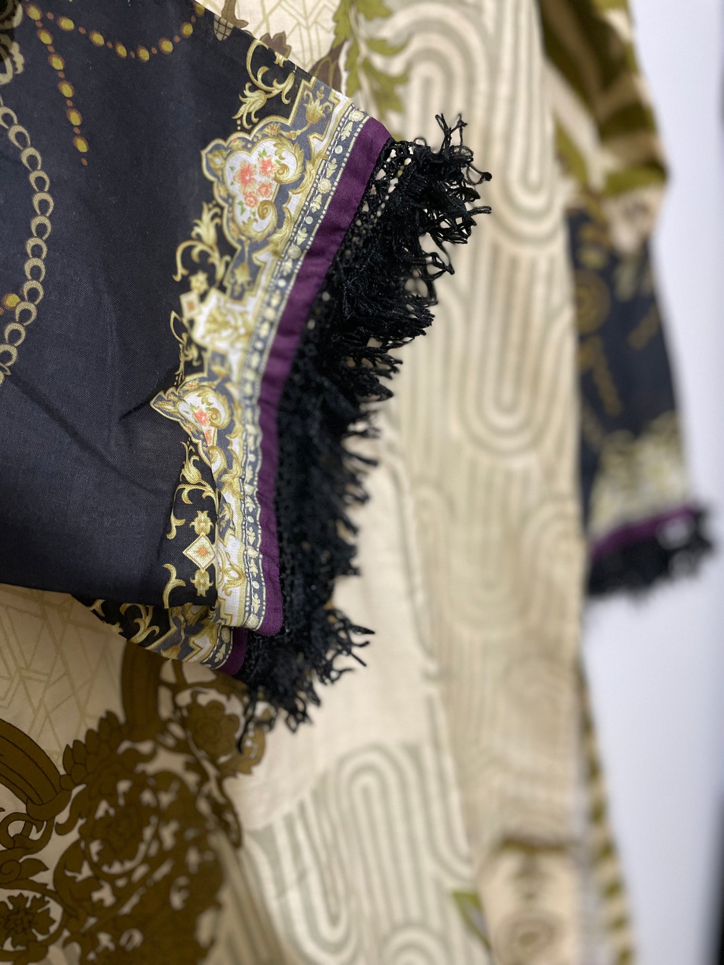 Gul Ahmed lawn cotton casual beige cambric Digital printed shirt kurta with flared long sleeves