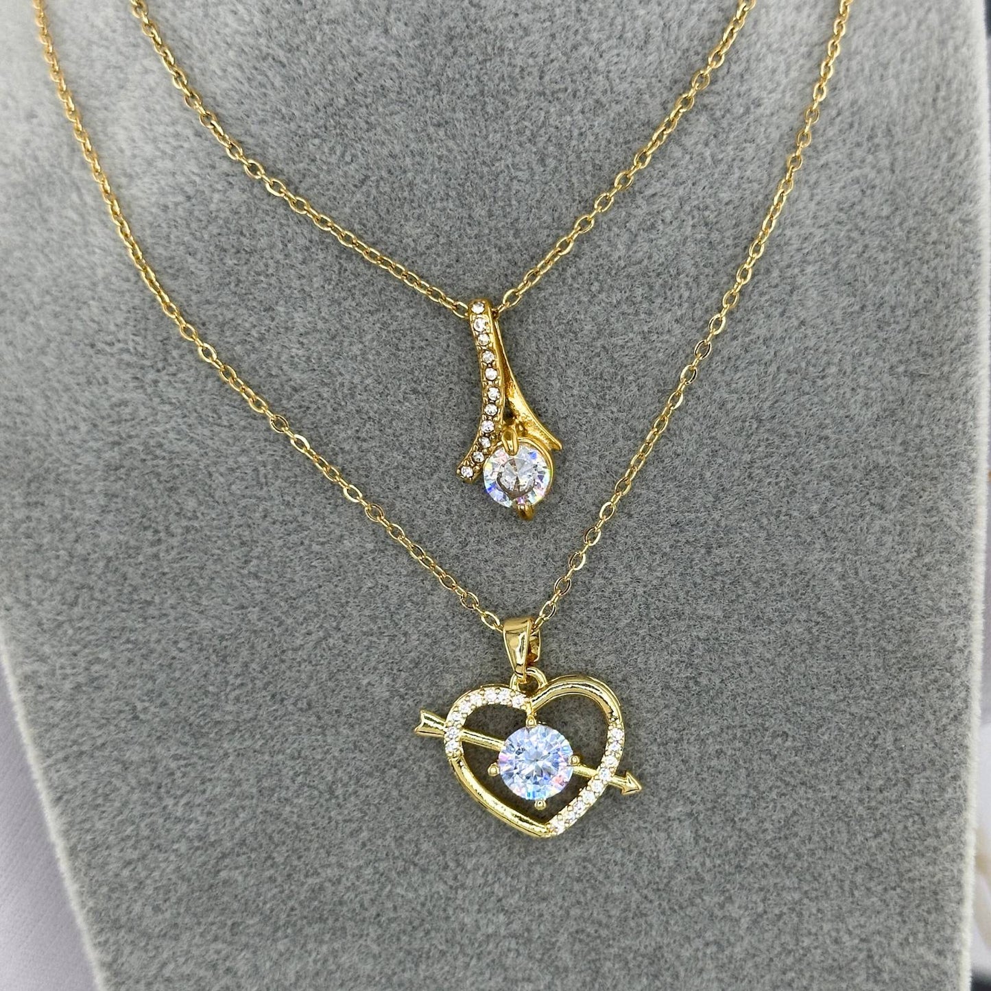 18K gold plated Stainless steel Heart necklace, Intensity