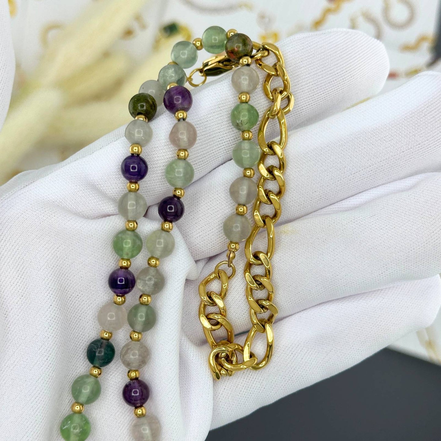 18K gold plated Stainless steel necklace, Intensity