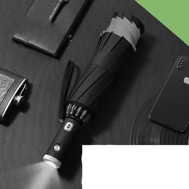Full-automatic Car LED Light Reflective Strip Folding Umbrella