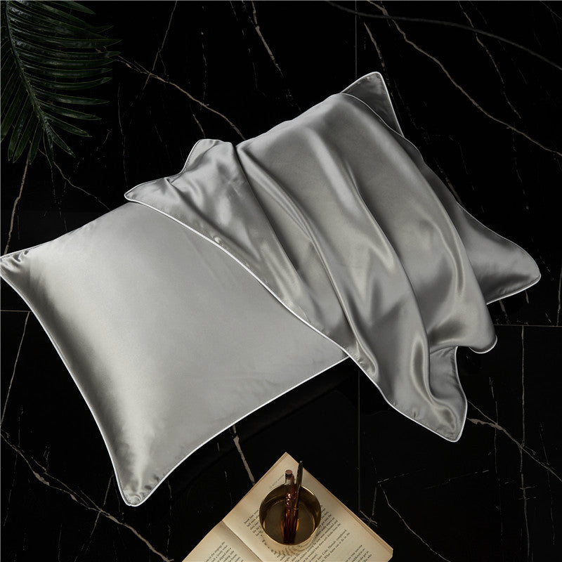 Single-Sided Solid Colo Silk Pillow Pillow Towel Cover Silk Satin