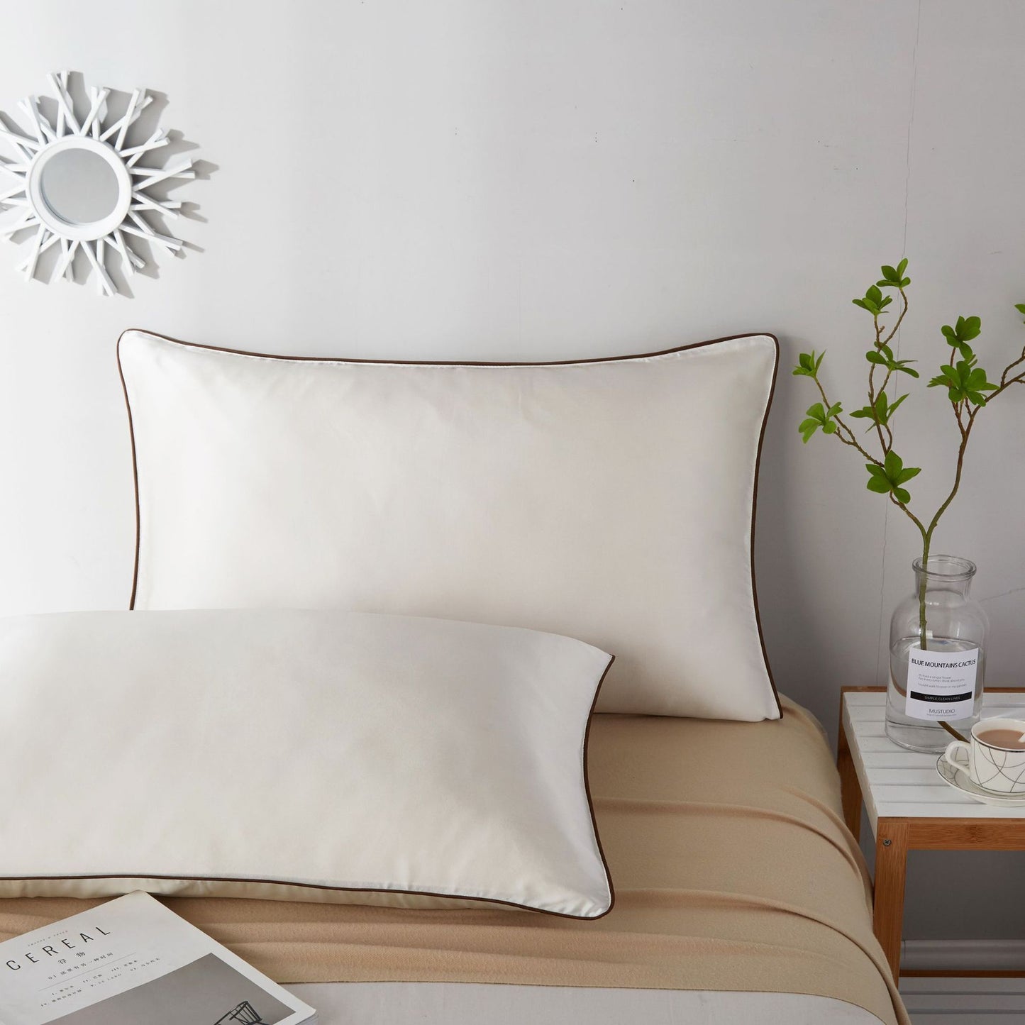 Single-Sided Solid Colo Silk Pillow Pillow Towel Cover Silk Satin