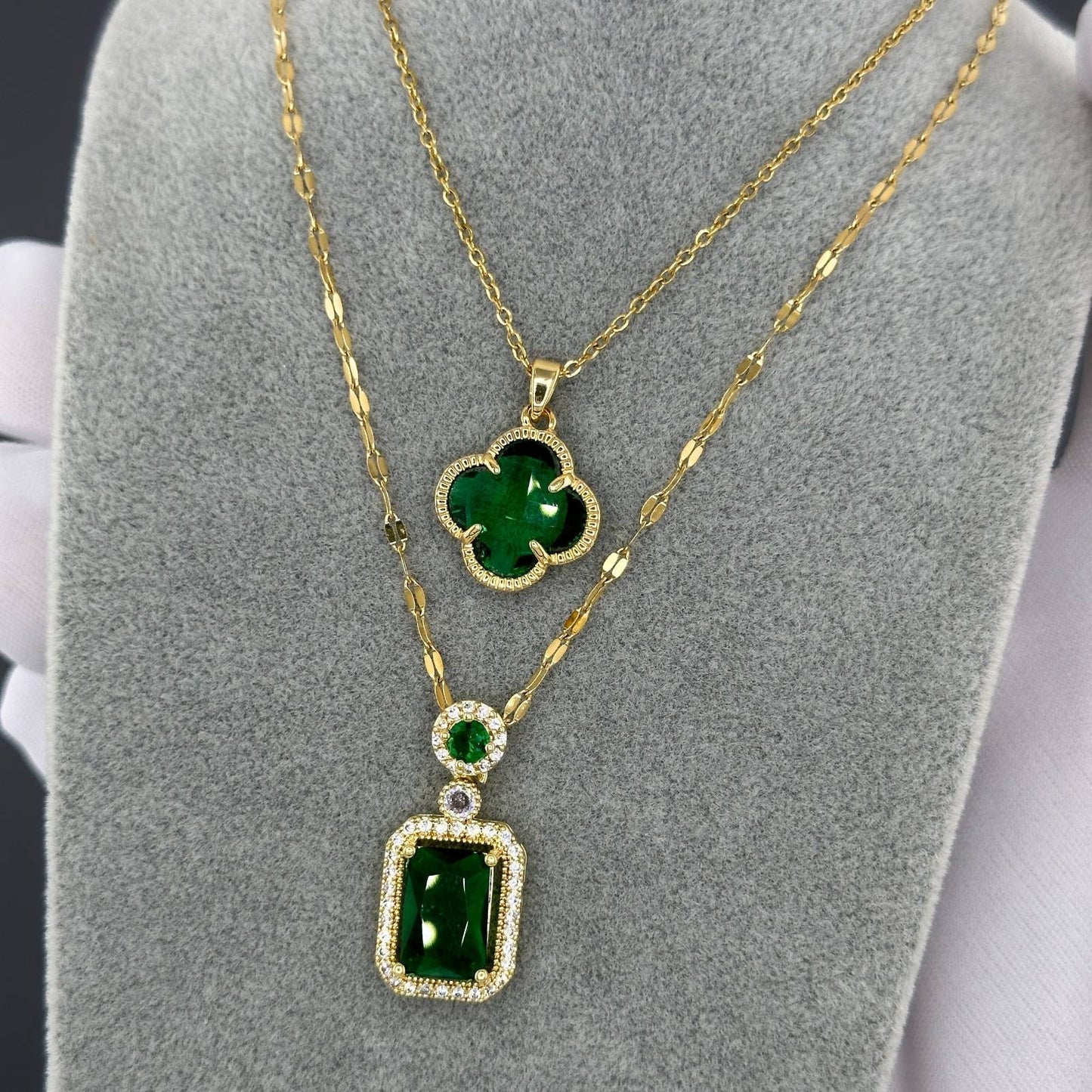 18K gold plated Stainless steel Four-leaf clover necklace, Intensity