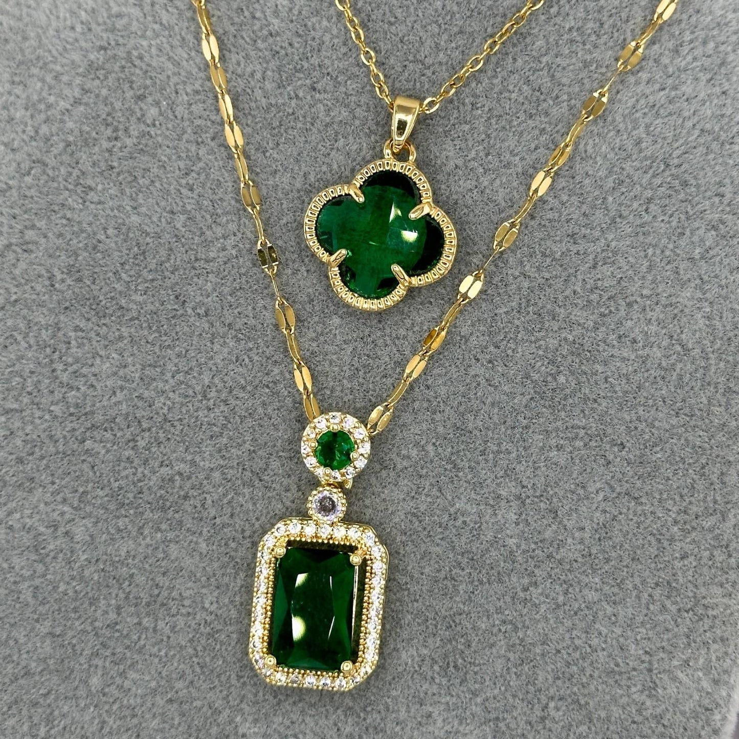 18K gold plated Stainless steel Four-leaf clover necklace, Intensity