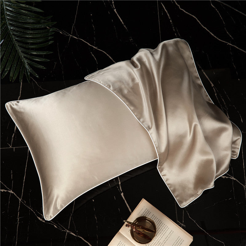 Single-Sided Solid Colo Silk Pillow Pillow Towel Cover Silk Satin