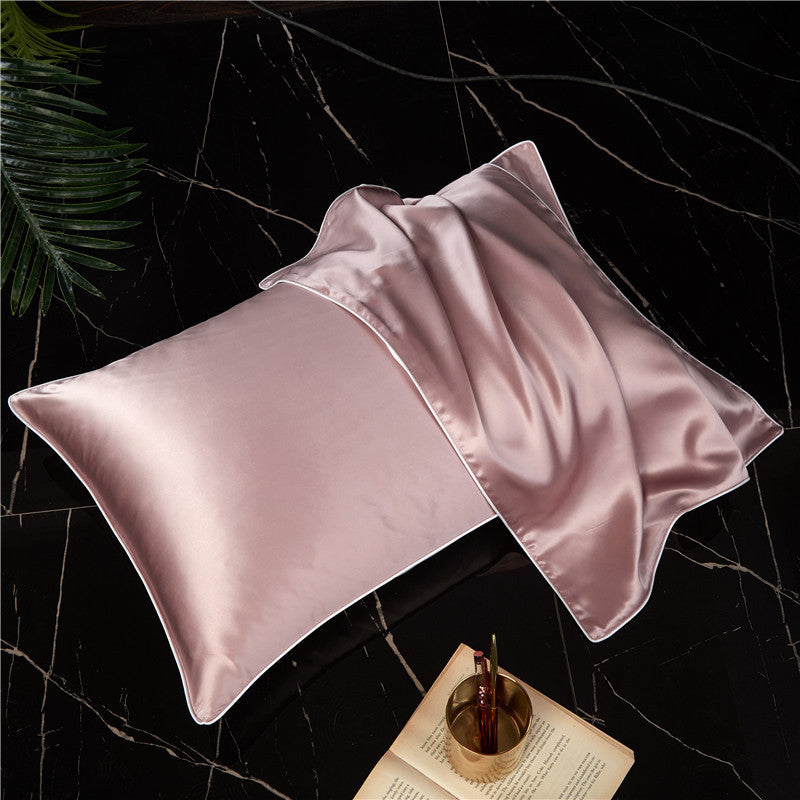 Single-Sided Solid Colo Silk Pillow Pillow Towel Cover Silk Satin