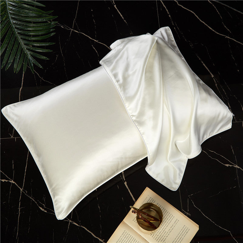 Single-Sided Solid Colo Silk Pillow Pillow Towel Cover Silk Satin