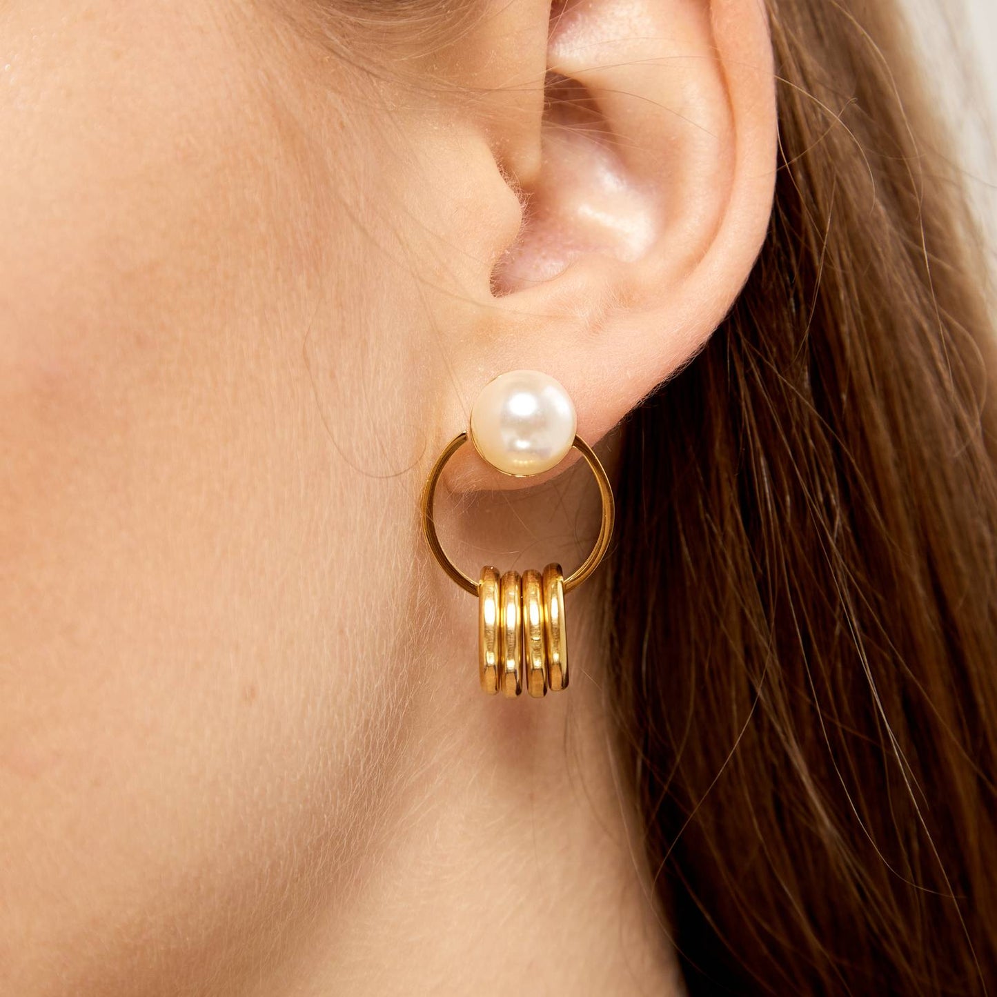 18K gold plated Stainless steel earrings, Intensity