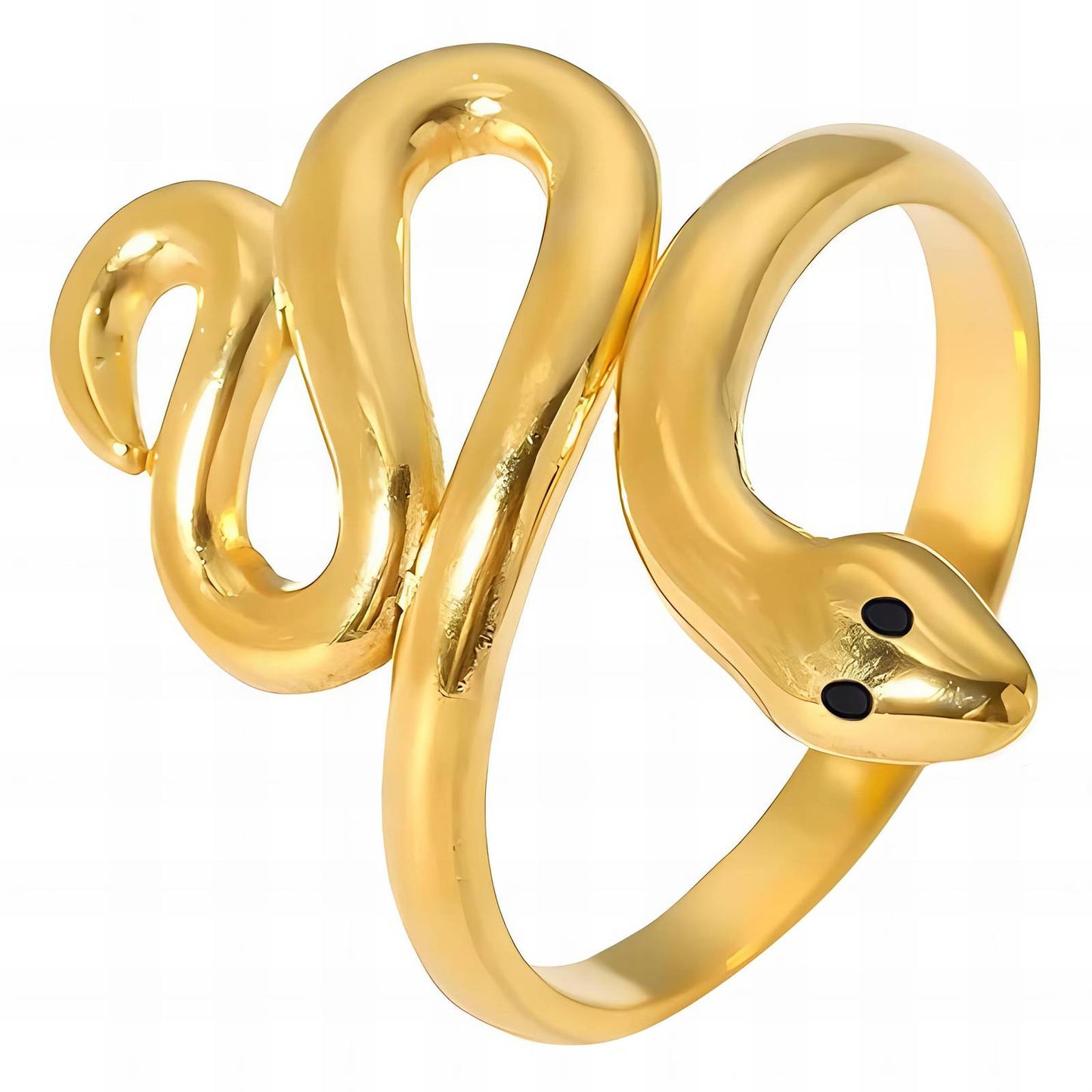 18K gold plated Stainless steel Snake finger ring, Intensity