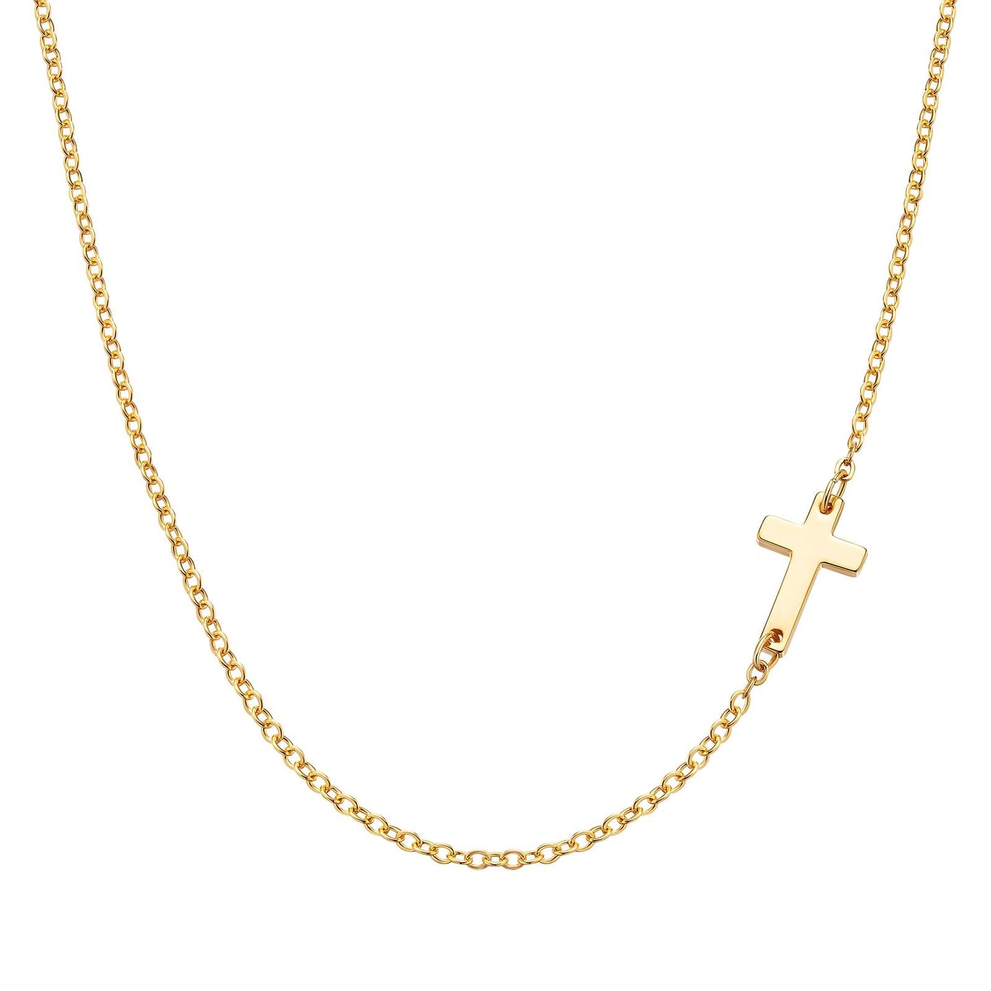 18K gold plated Stainless steel Crosses necklace, Intensity