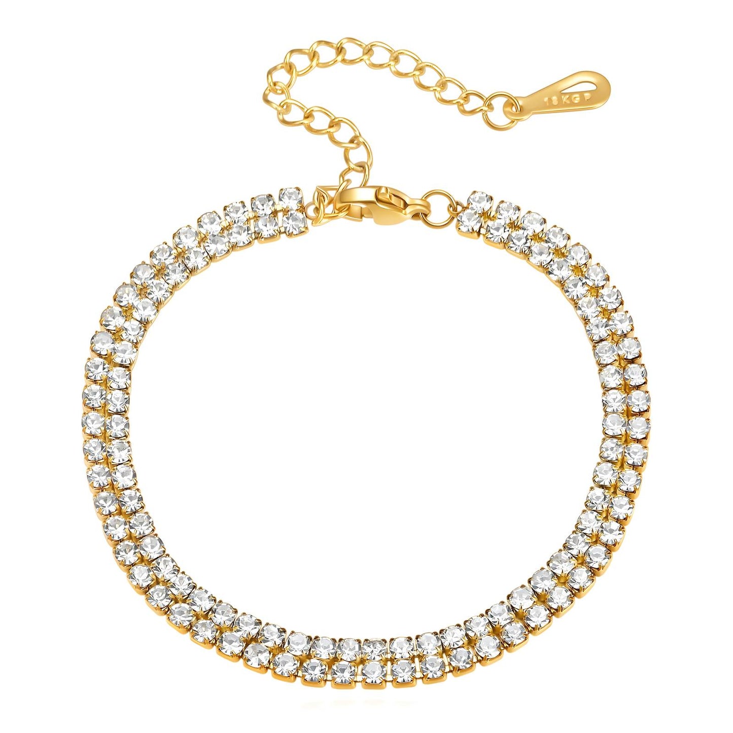18K gold plated Stainless steel Tennis bracelet, Intensity