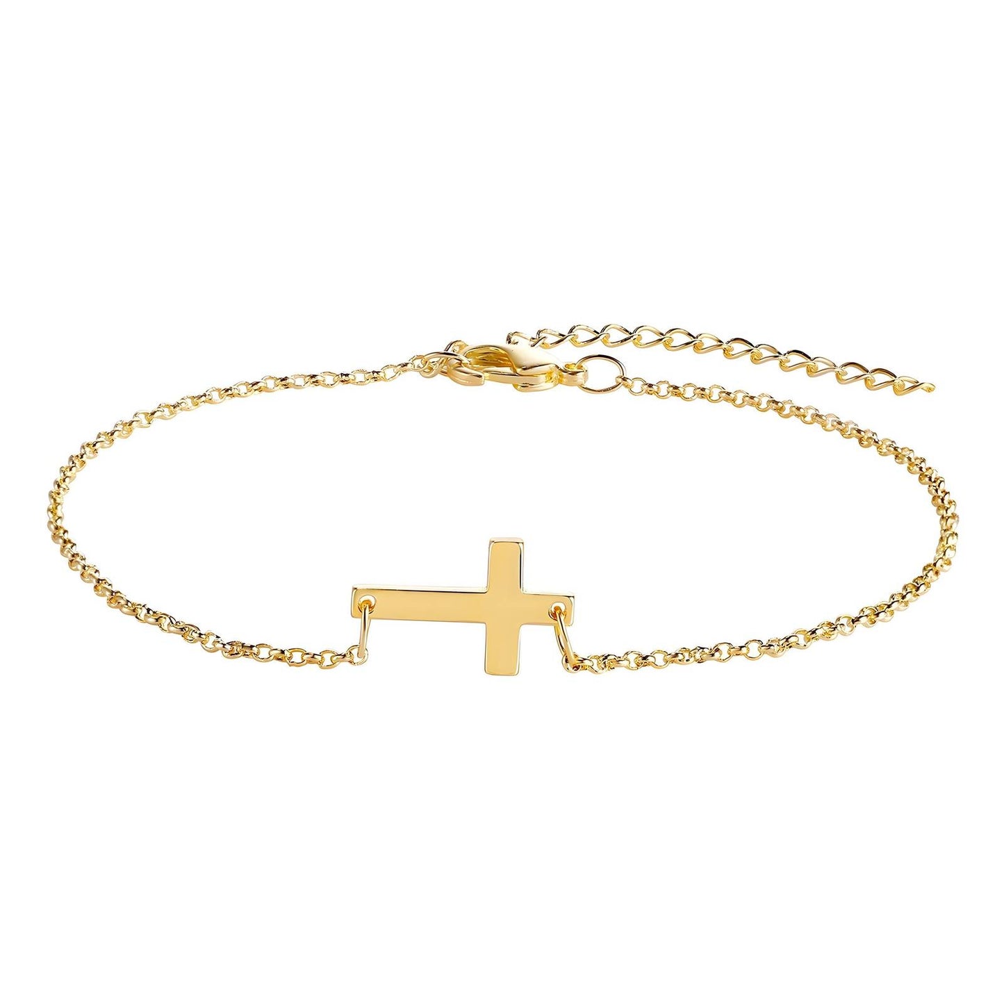 18K gold plated Stainless steel Crosses bracelet, Intensity