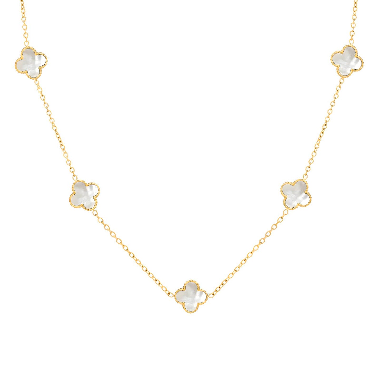 18K gold plated Stainless steel Four-leaf clover necklace, Intensity