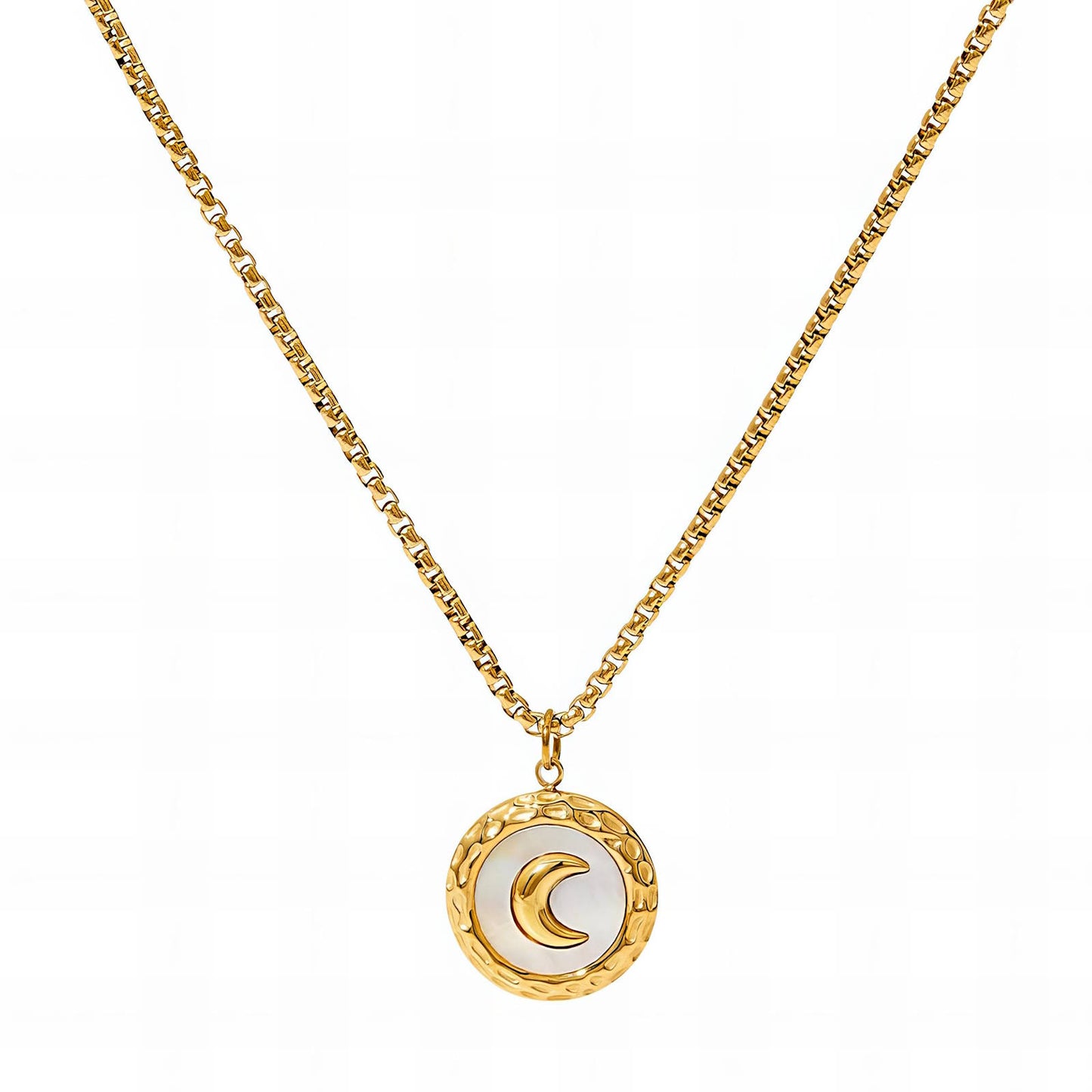 18K gold plated Stainless steel Crescent necklace, Intensity