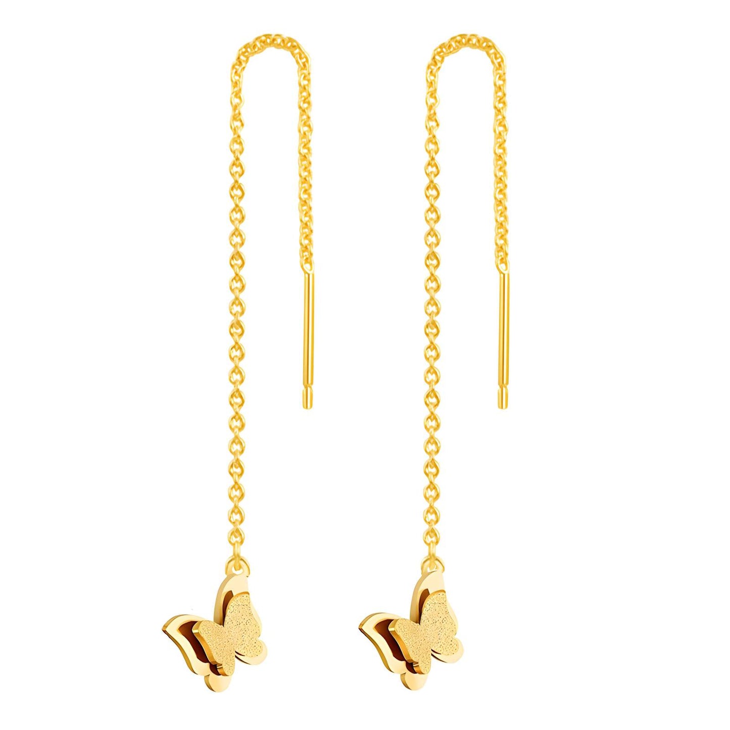18K gold plated Stainless steel Butterflies earrings, Intensity