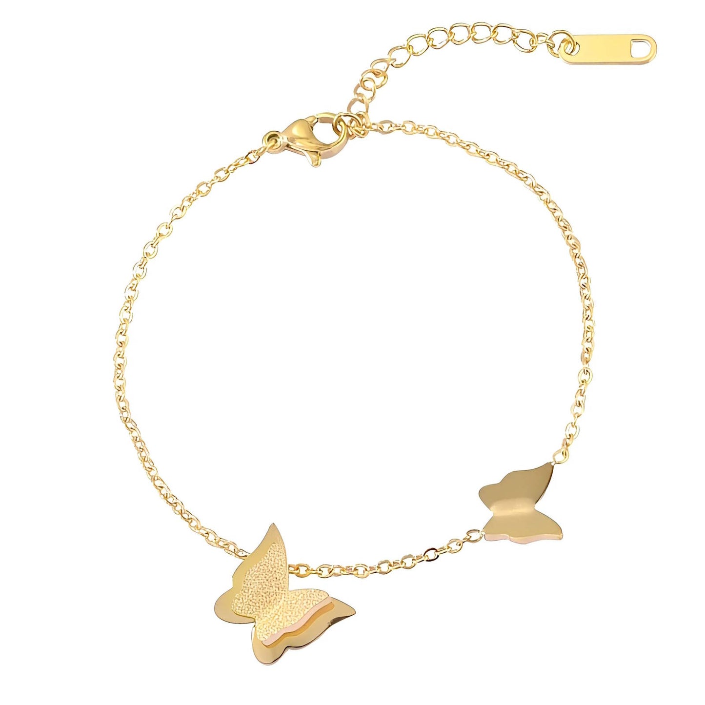 18K gold plated Stainless steel Butterflies bracelet, Intensity