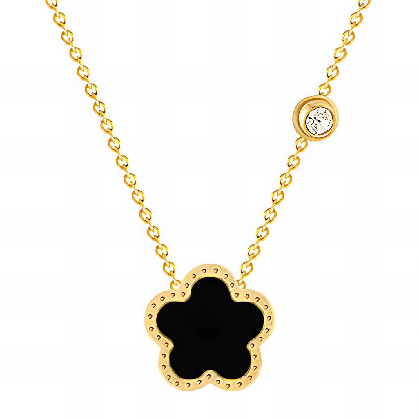18K gold plated Stainless steel Flower necklace, Intensity