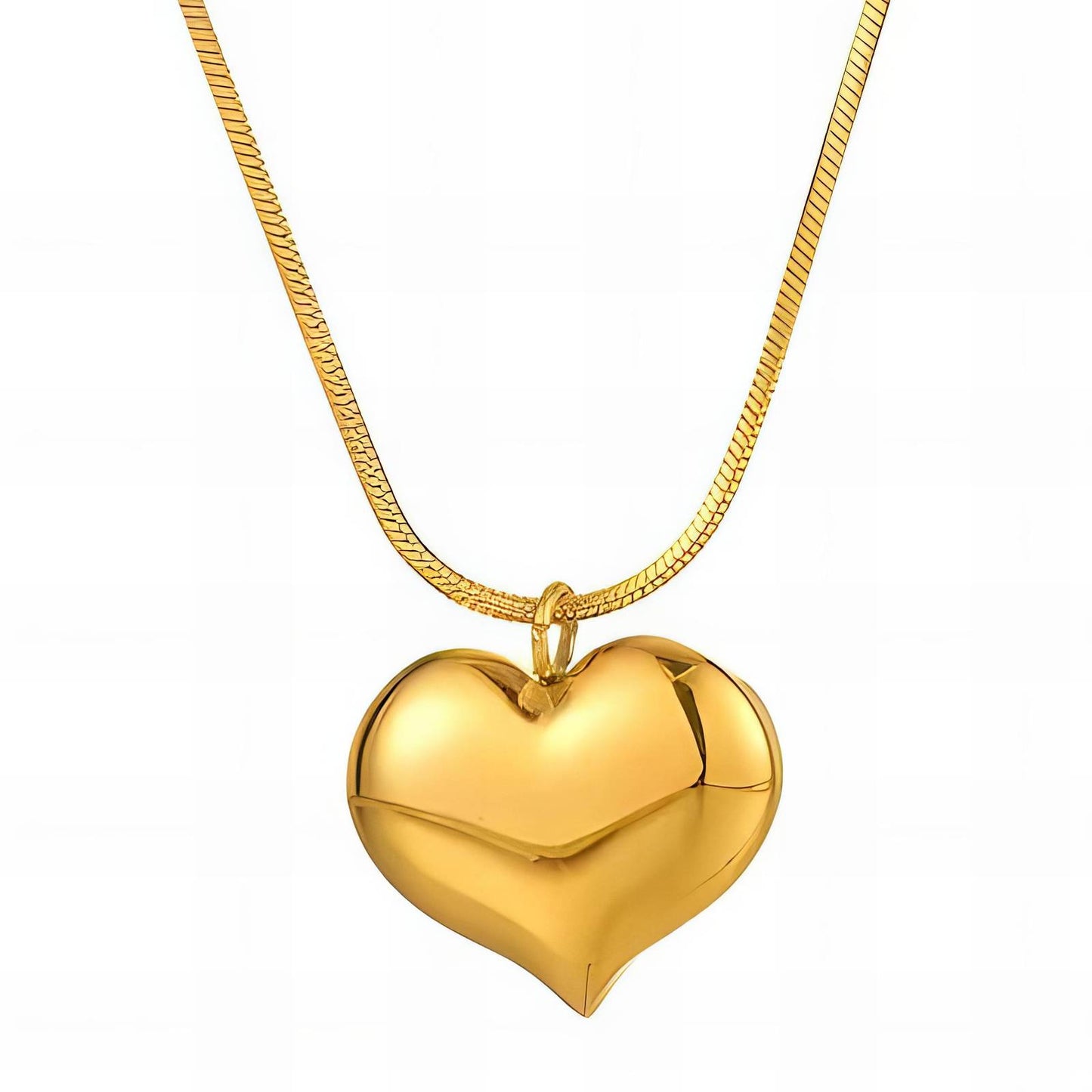 18K gold plated Stainless steel Hearts necklace, Intensity