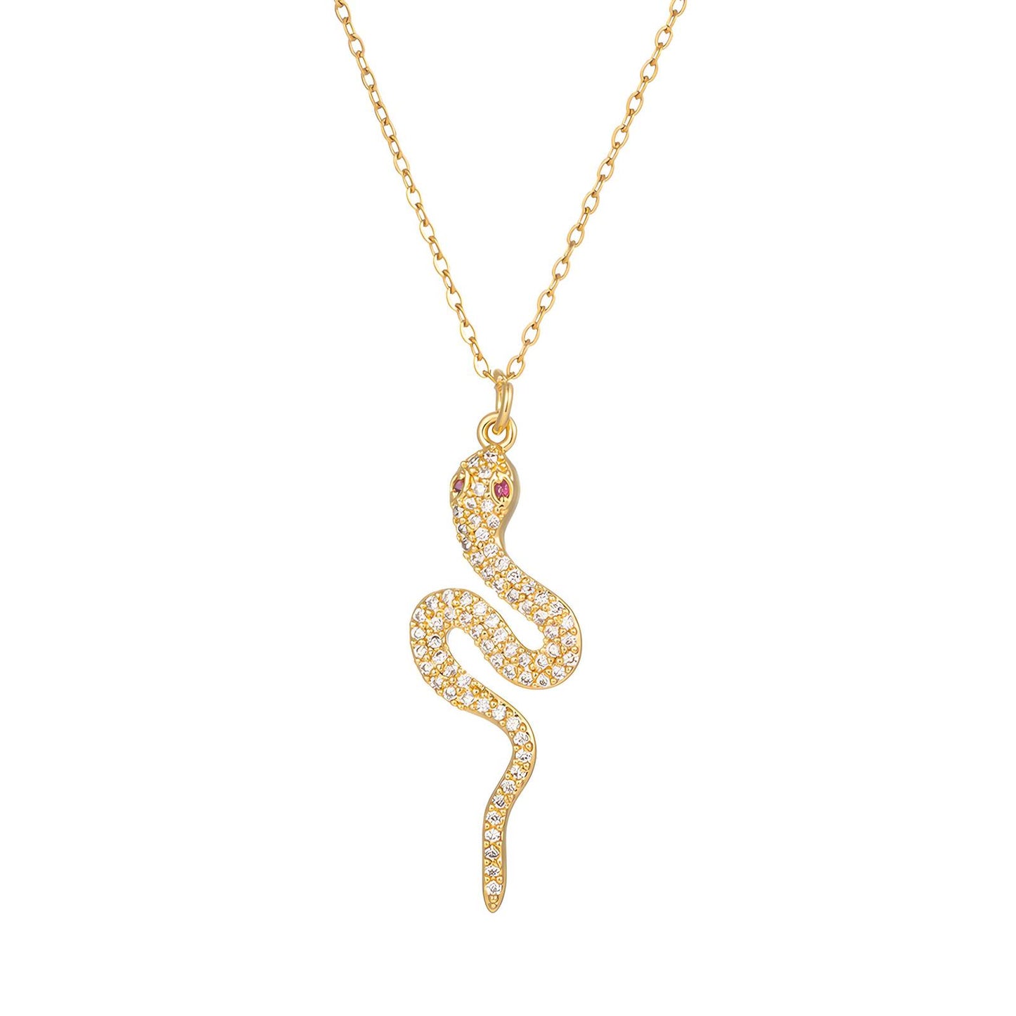 18K gold plated Stainless steel Snake necklace, Intensity
