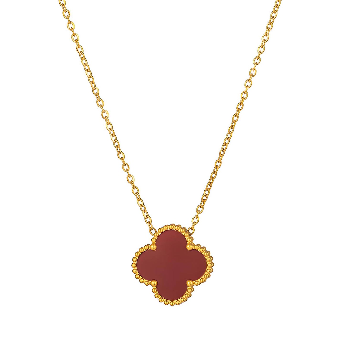 18K gold plated Stainless steel Four-leaf clover necklace, Intensity