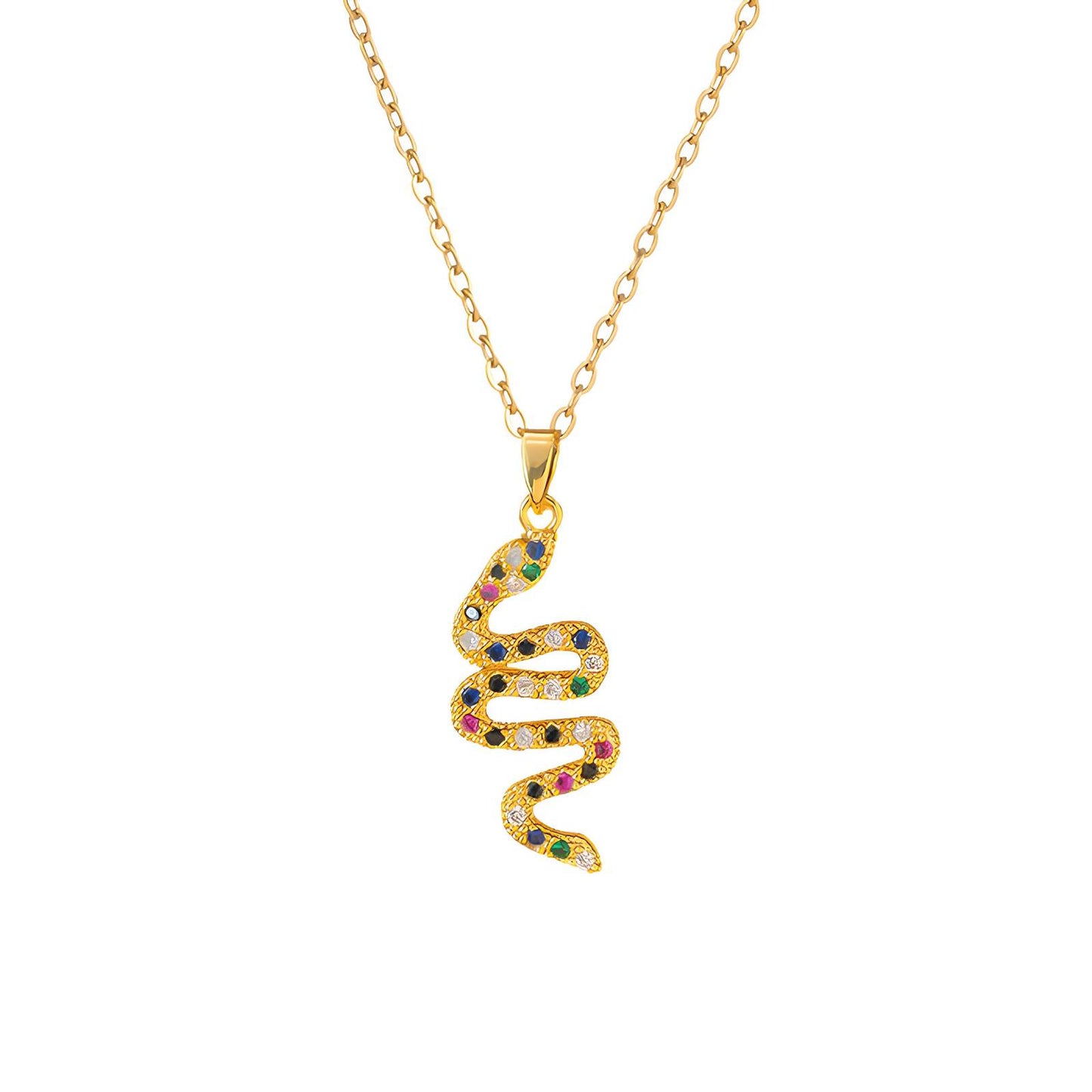18K gold plated Stainless steel Snake necklace, Intensity