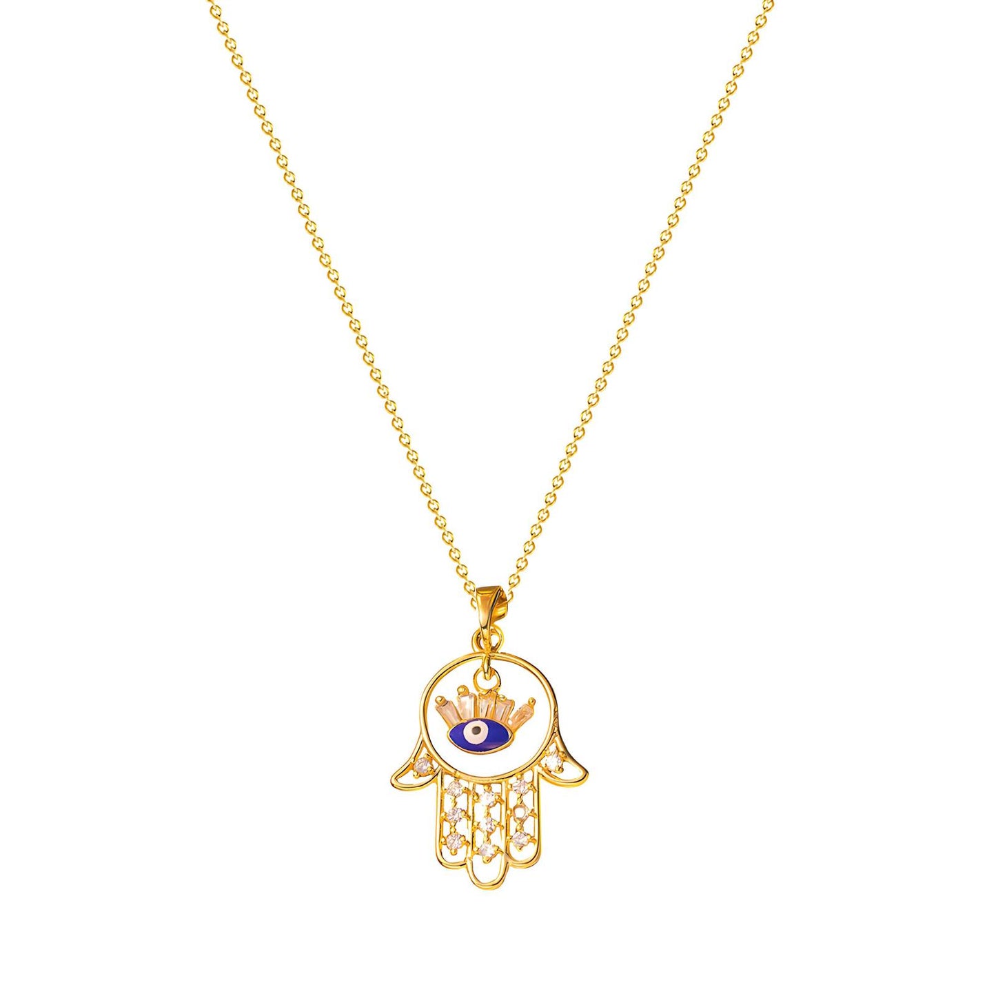 18K gold plated Stainless steel evil eye necklace, Intensity