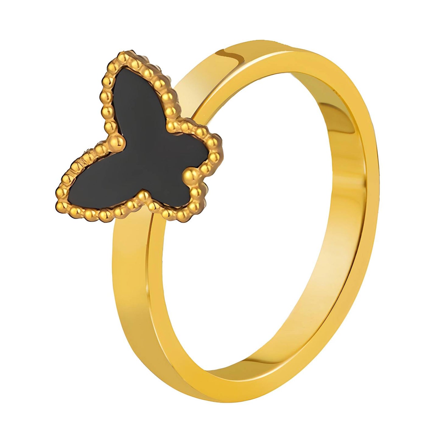 18K gold plated Stainless steel Butterflies finger ring, Intensity