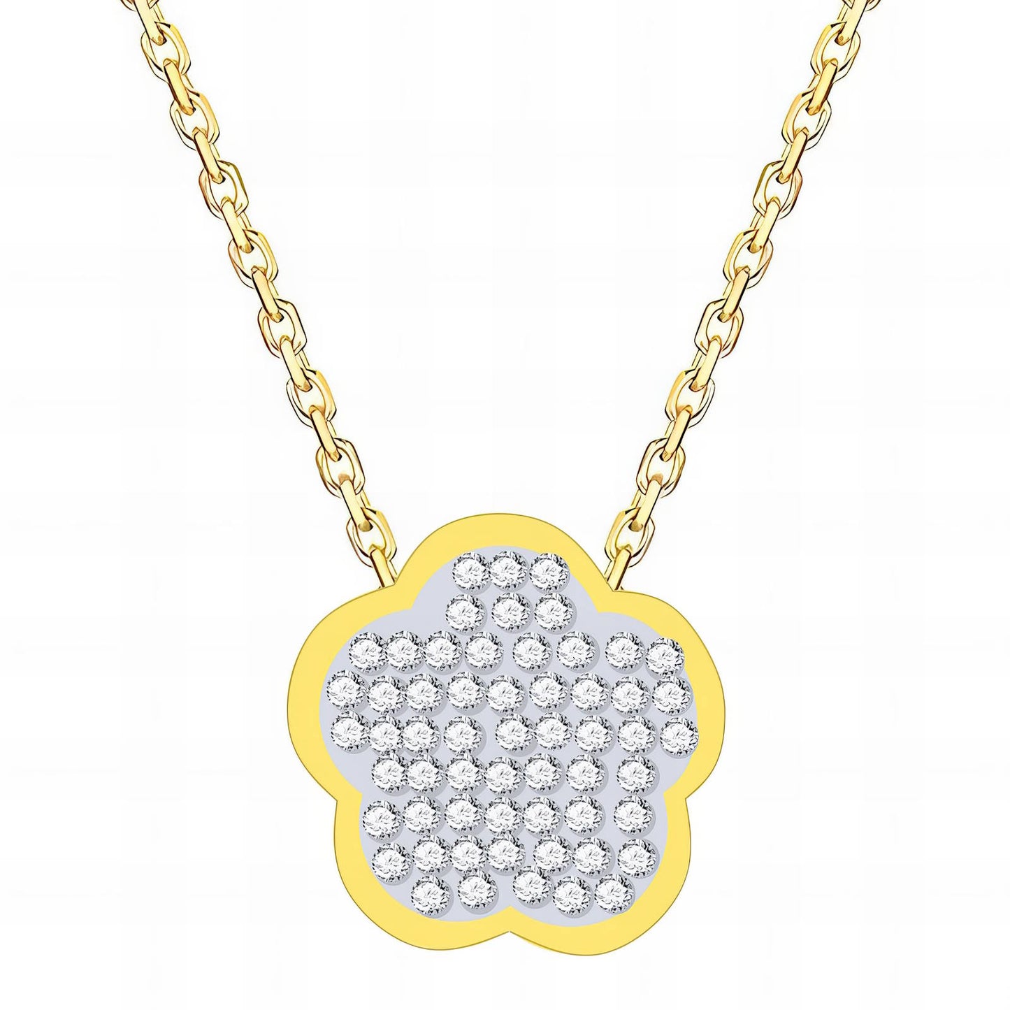 18K gold plated Stainless steel Flower necklace, Intensity