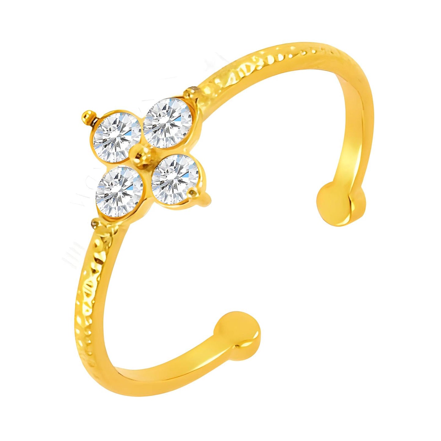 18K gold plated Stainless steel Flower finger ring, Intensity