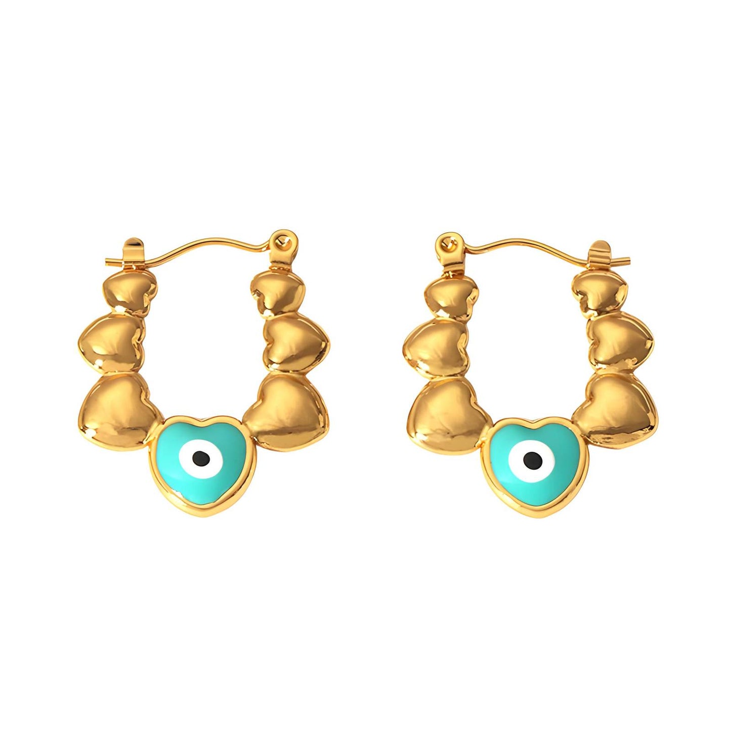 18K gold plated Stainless steel Hearts earrings, Intensity