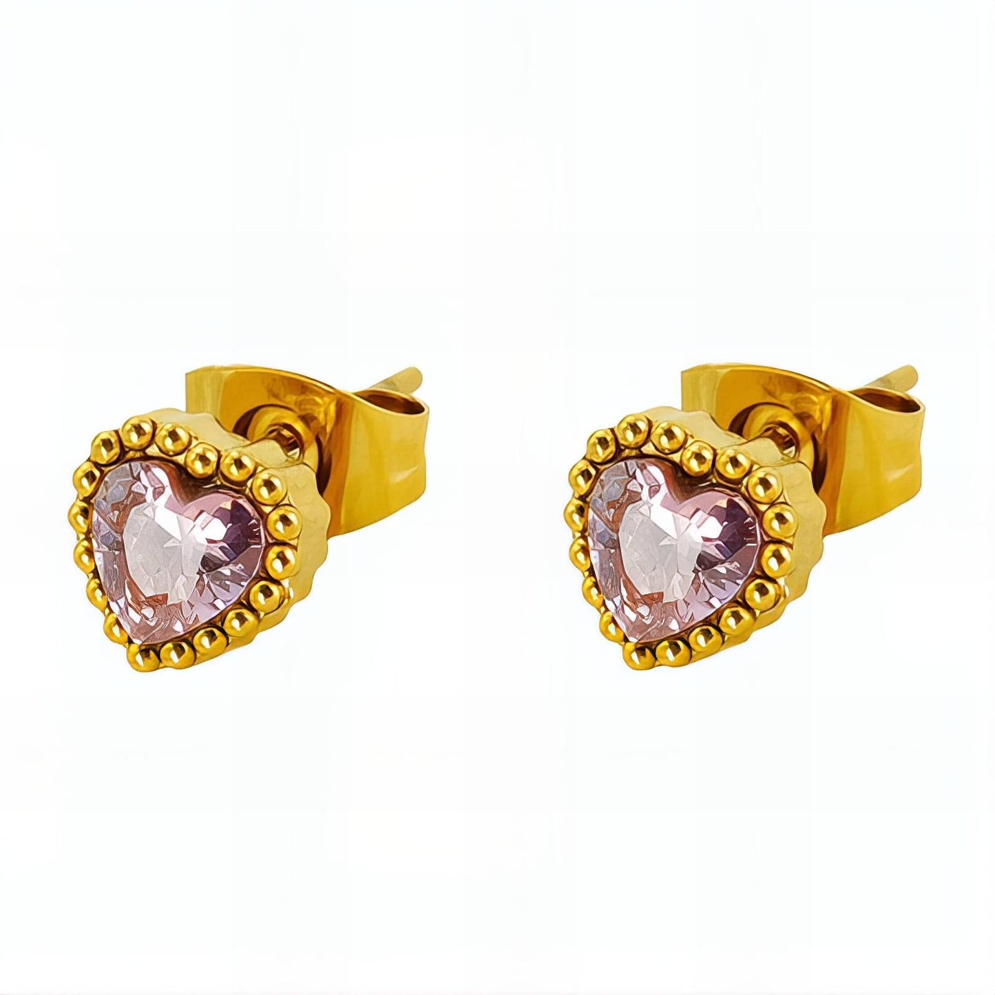 18K gold plated Stainless steel Hearts earrings, Intensity