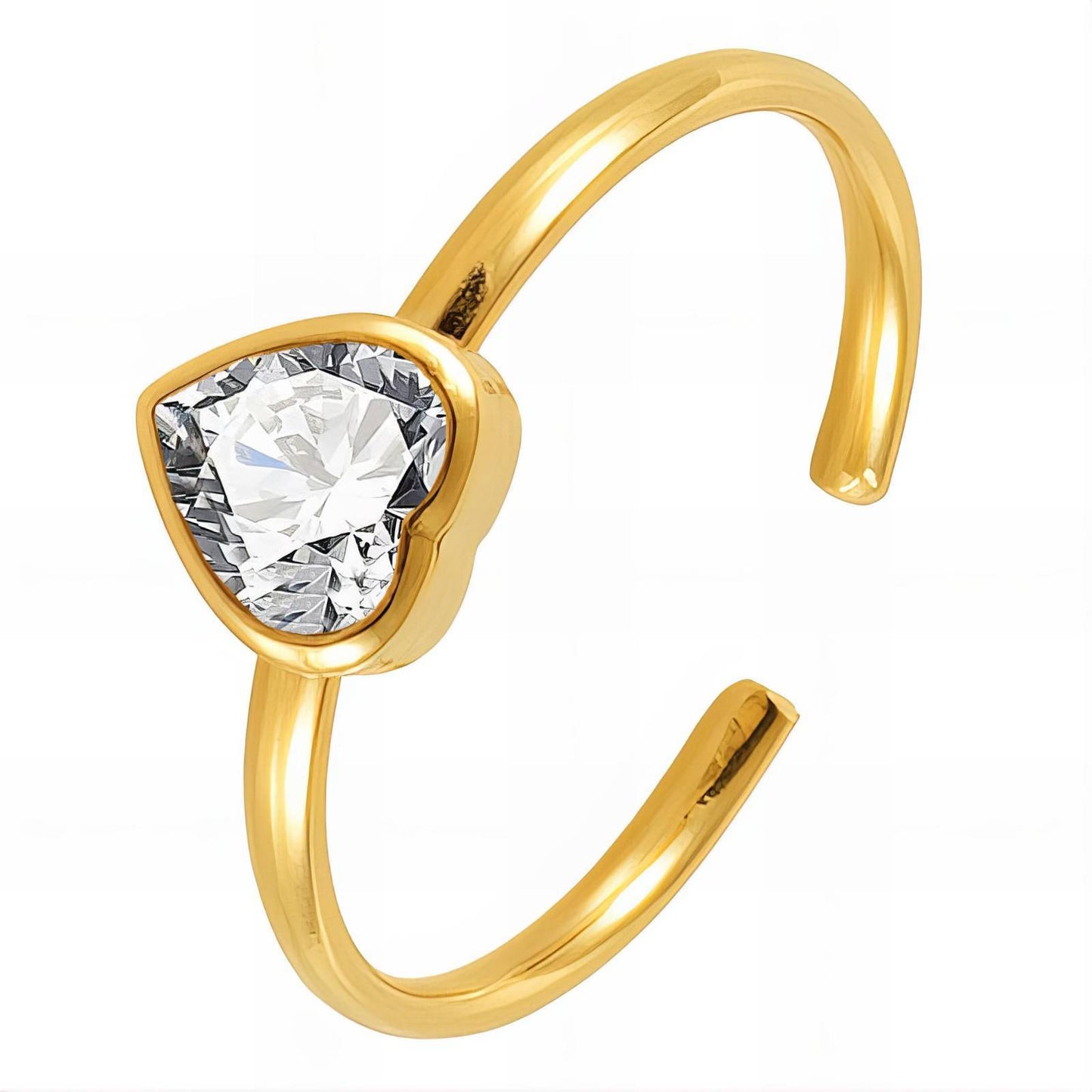18K gold plated Stainless steel Heart finger ring, Intensity