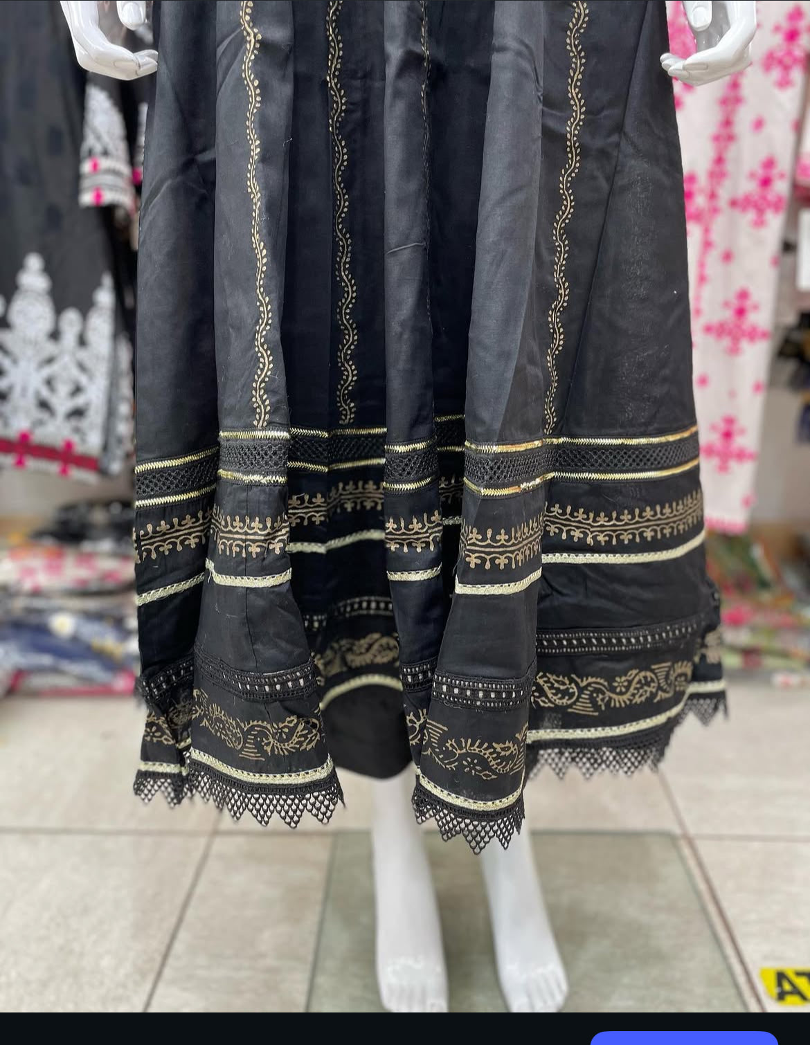 3 pcs lawn/cotton embroidery suit frock/dress style