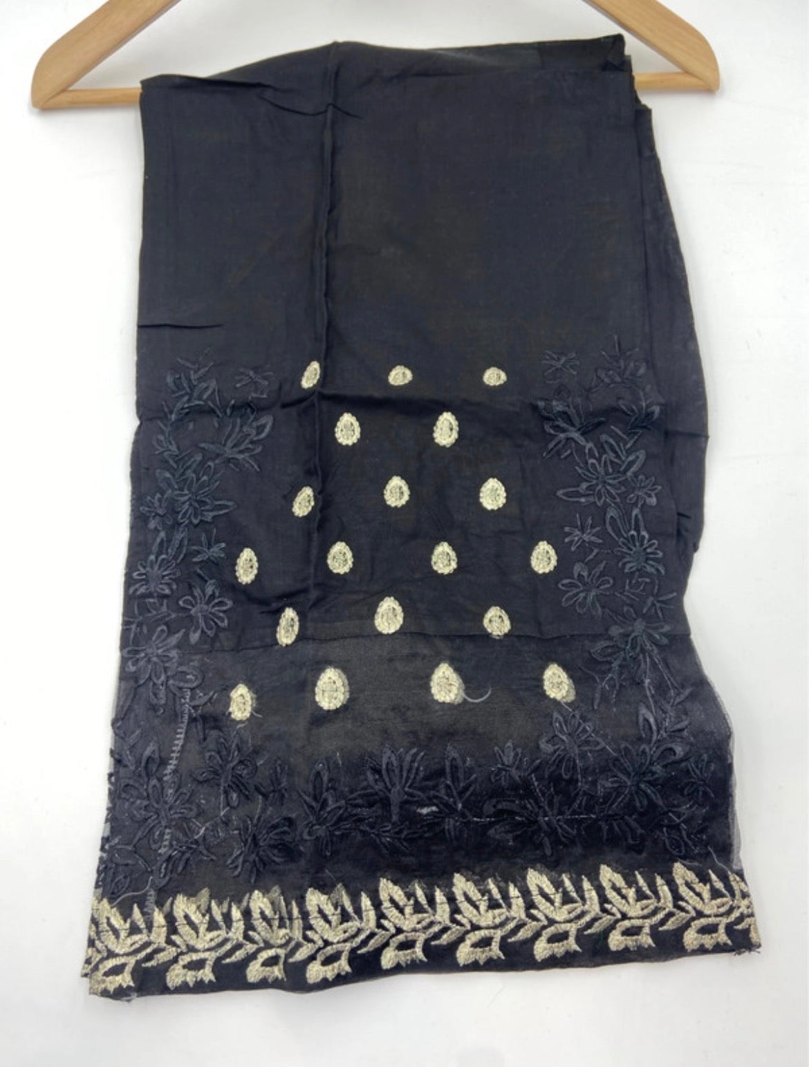 Embroidery net patch linen net border plazo trousers multi colours