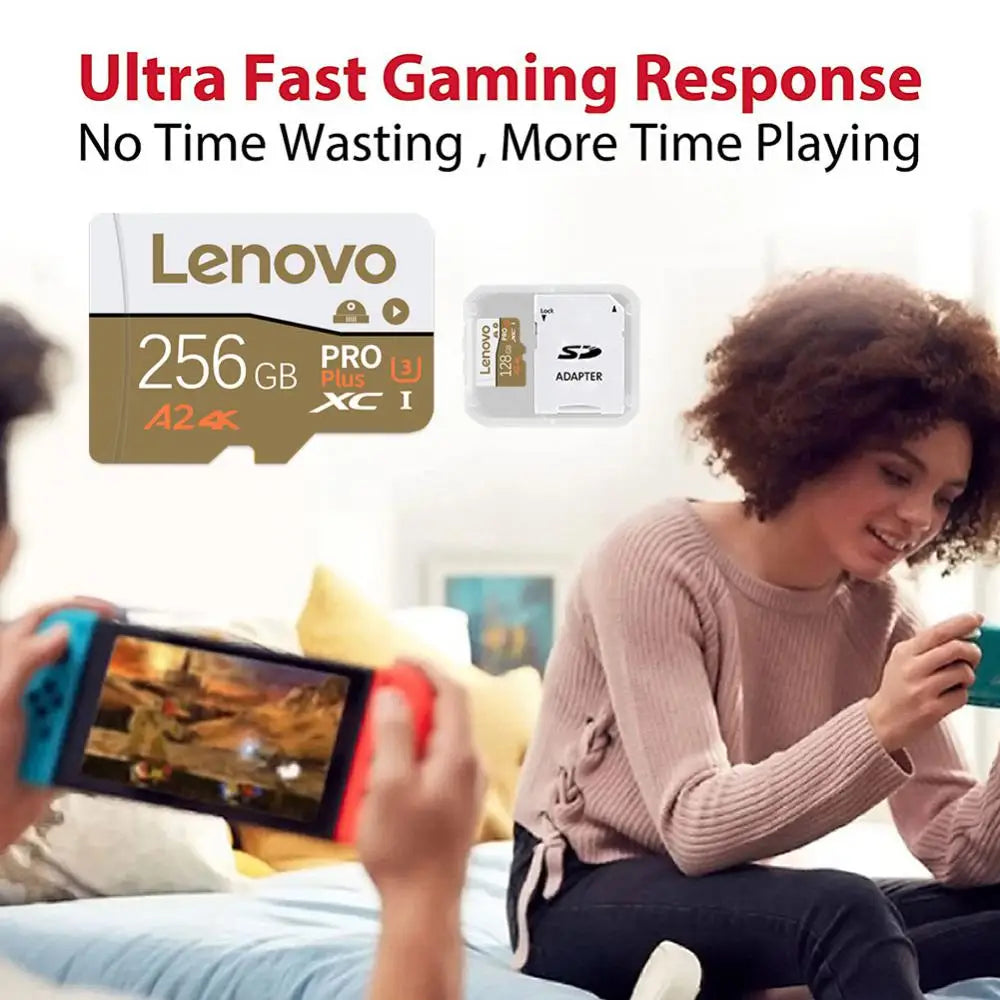 Lenovo Smart Class10 Memory Card 2TB 512GB SD Red High Speed Smart HC 1TB Real Capacity Micro TF Card USB Flash XC For UAV Cam