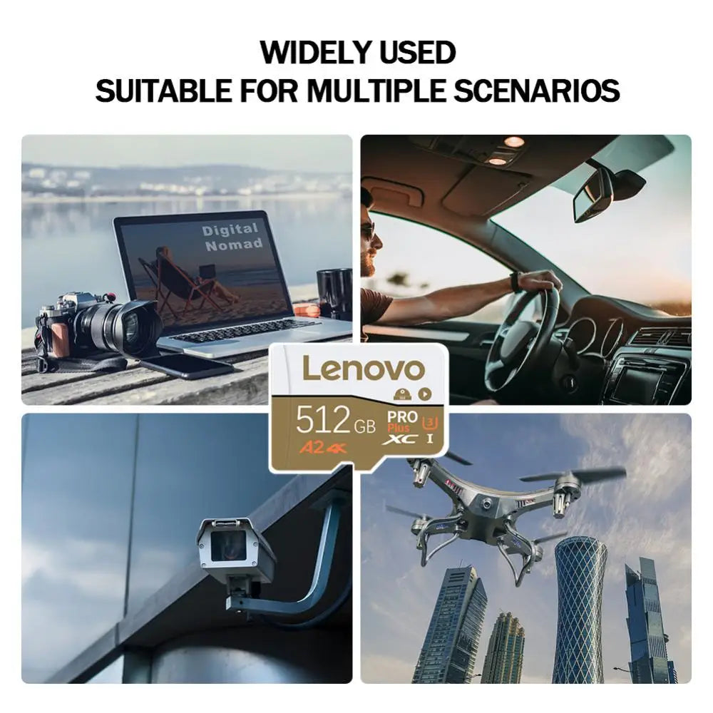 Lenovo Smart Class10 Memory Card 2TB 512GB SD Red High Speed Smart HC 1TB Real Capacity Micro TF Card USB Flash XC For UAV Cam