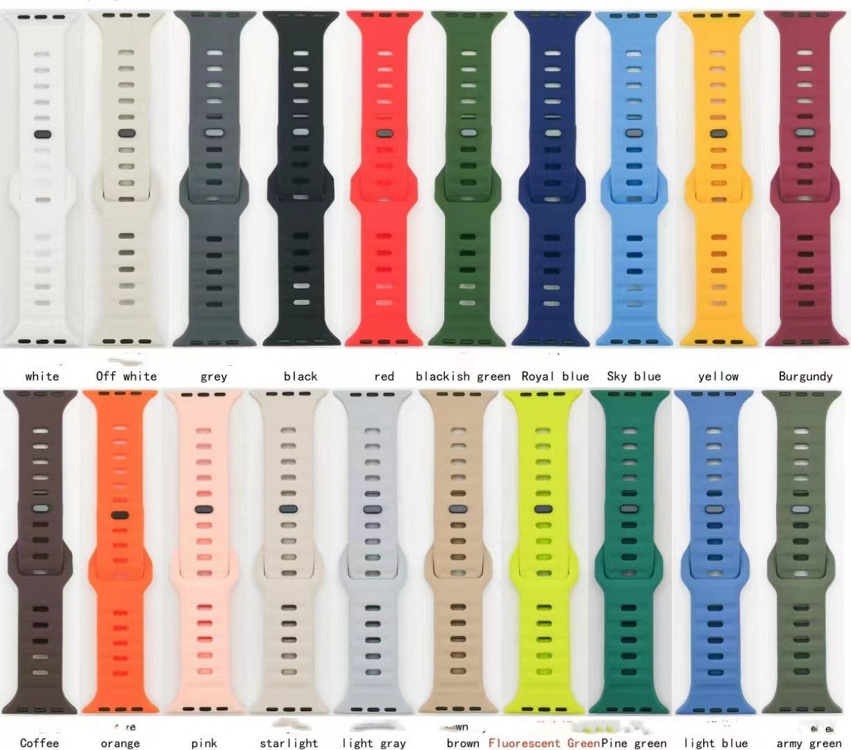 New Creative Fluoro Rubber Watch Band