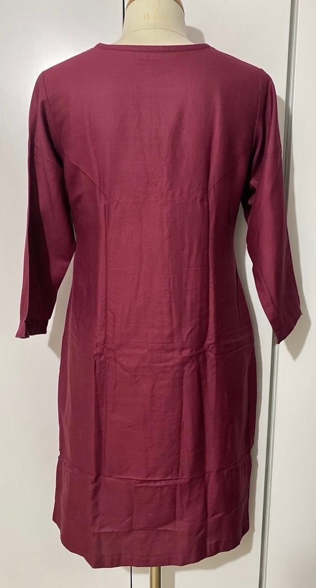 Casual plain khadar kurta with details embroidery