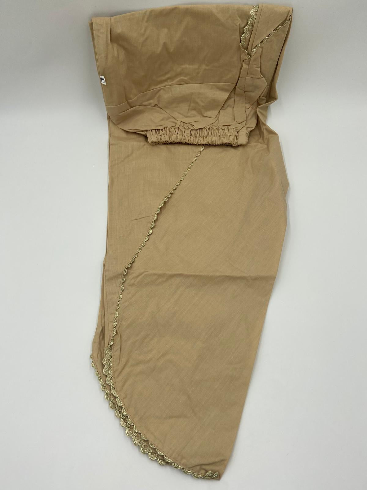 Cotton tulip trousers with gold lace border multiple colours