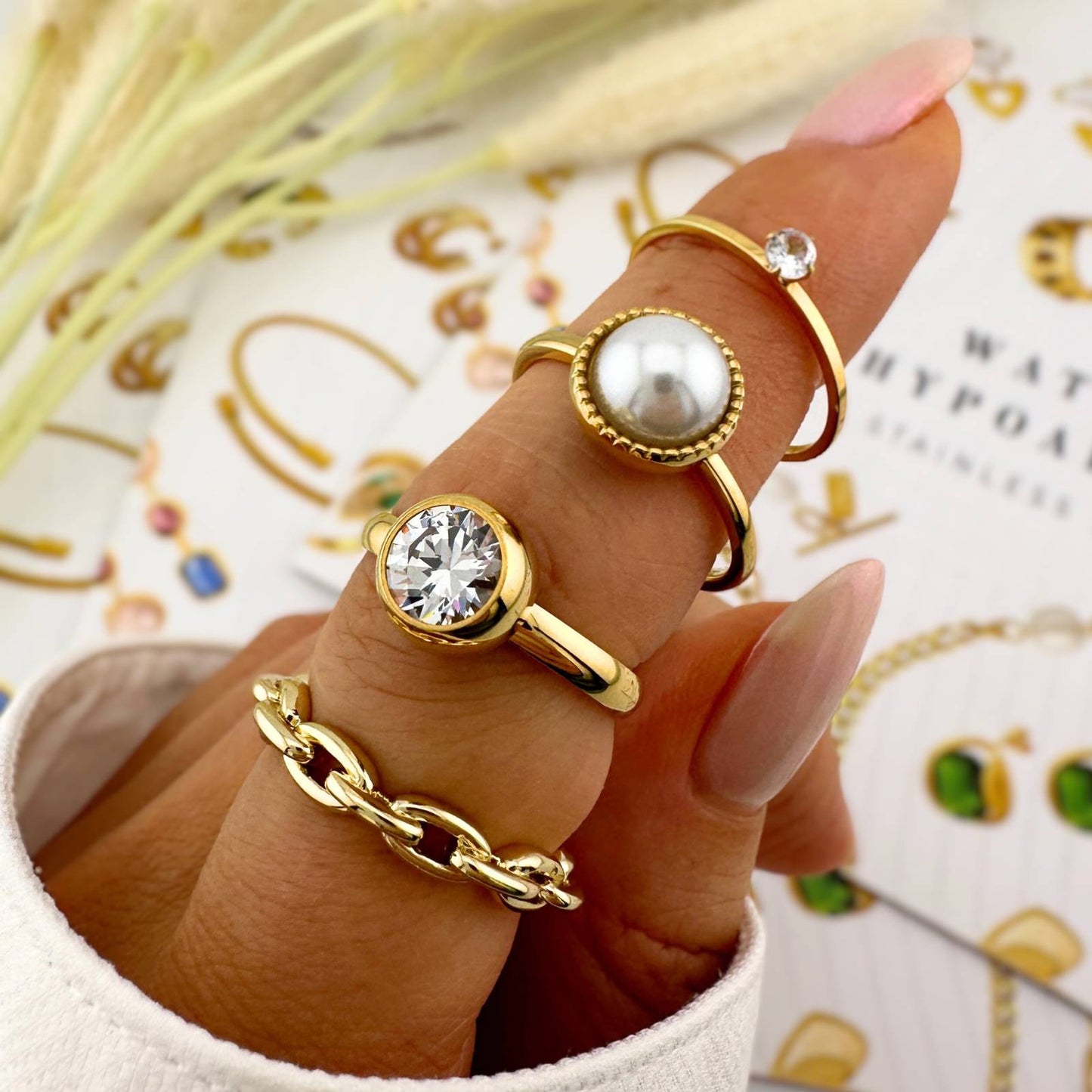 18K gold plated Brass finger ring, Intensity