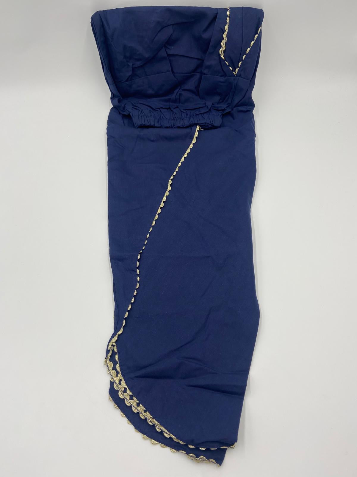 Cotton tulip trousers with gold lace border multiple colours