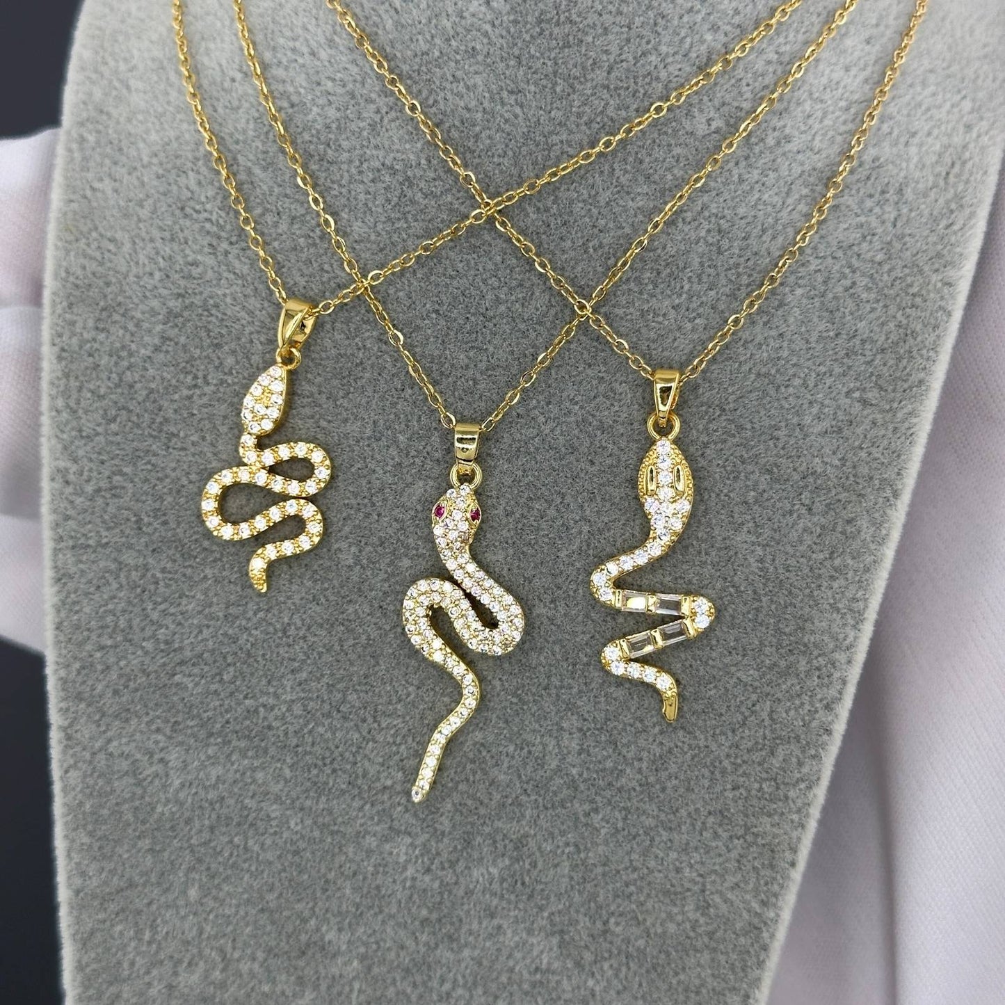 18K gold plated Stainless steel  Snake necklace, Intensity
