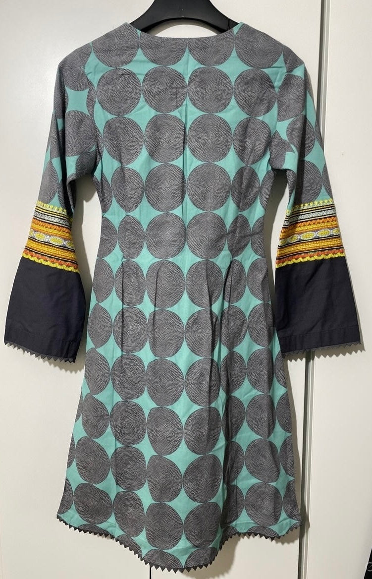 Khaadi blue ready to wear embroidery kurta shirt dress