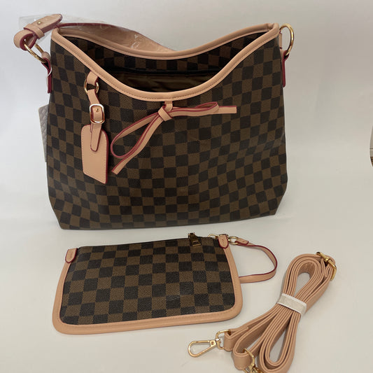 Louis Vuitton Canvas tote bag with pouch and long strap