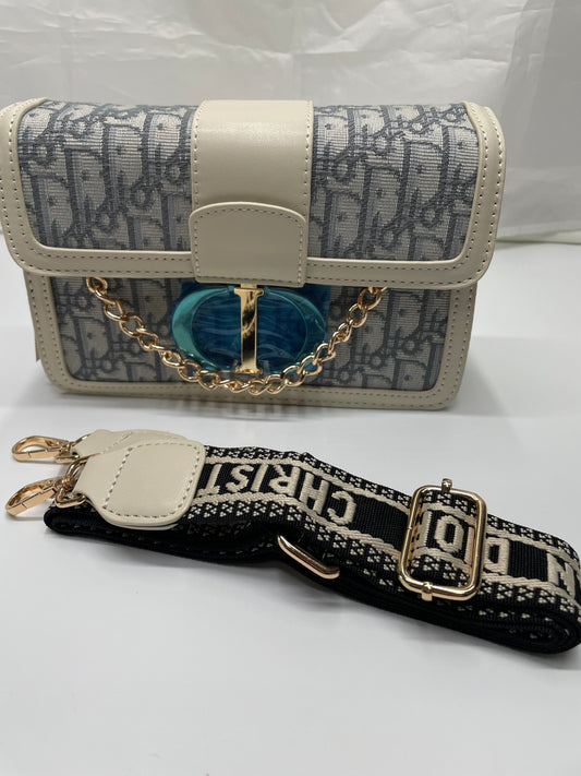 Christian Dior oblique 30 Montaigne Bag in cream long strap included