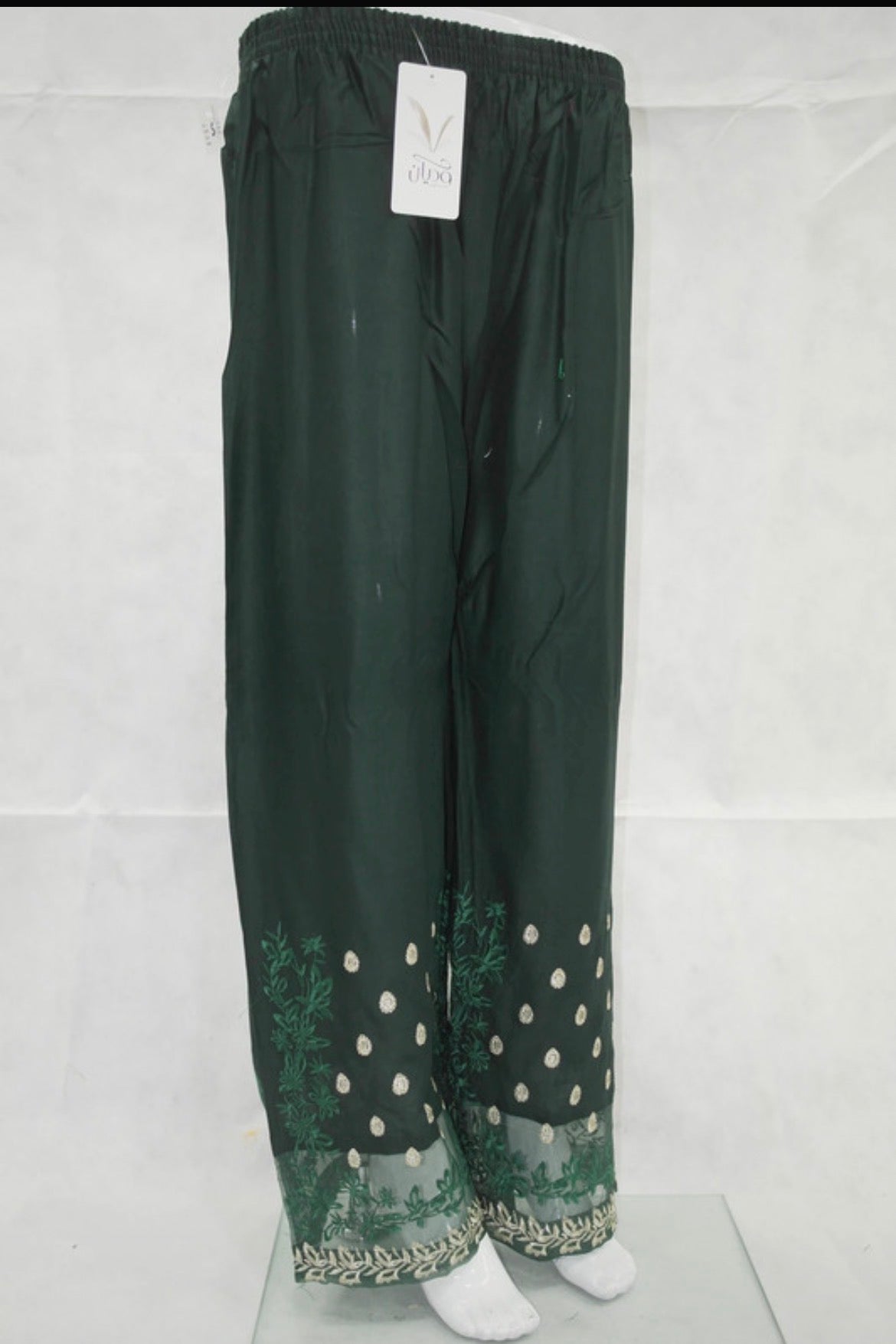 Embroidery net patch linen net border plazo trousers multi colours