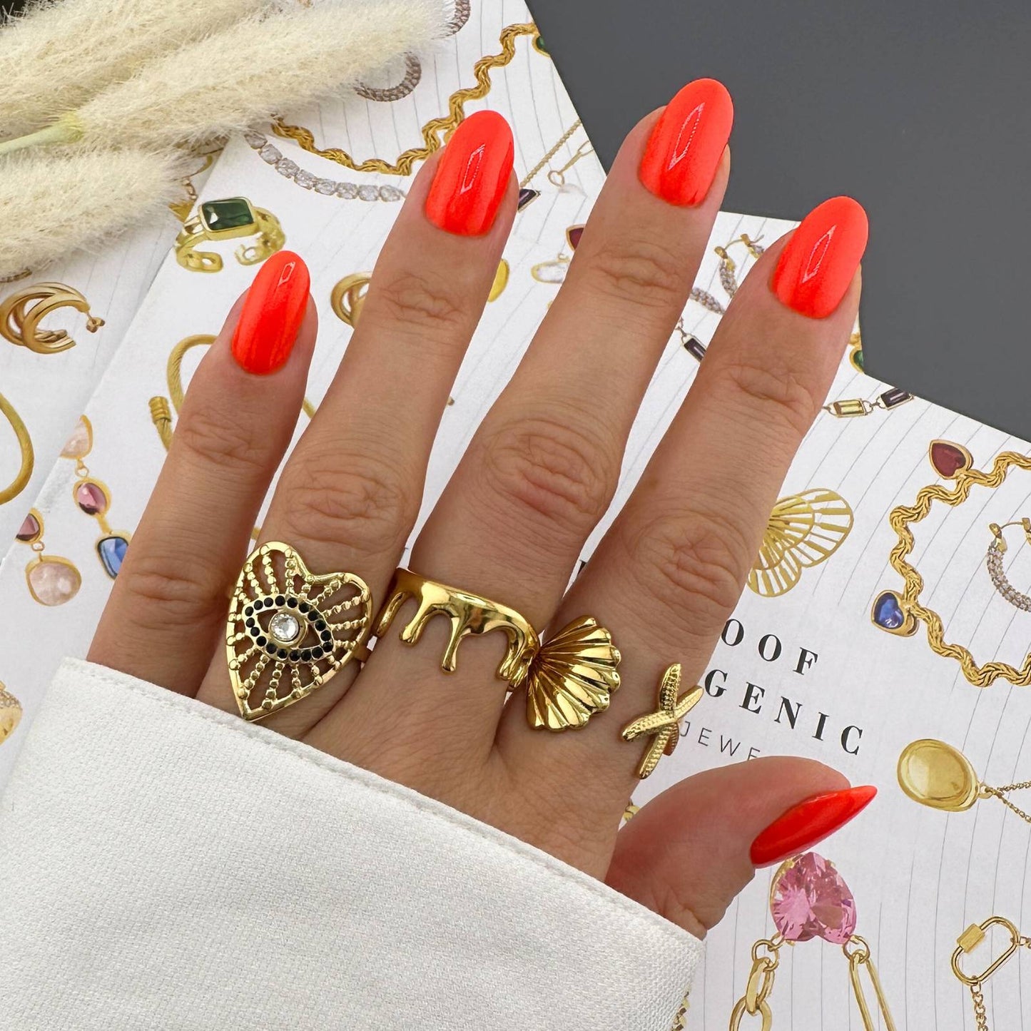 18K gold plated  Sea finger ring, Intensity