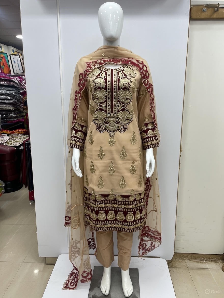 3 pcs chiffon suit formal wear