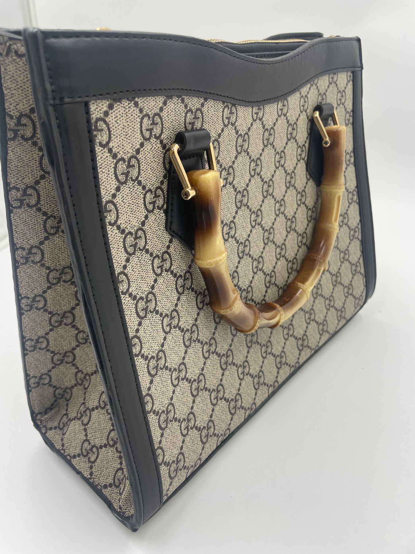 Gucci tote hand bag bamboo top handle