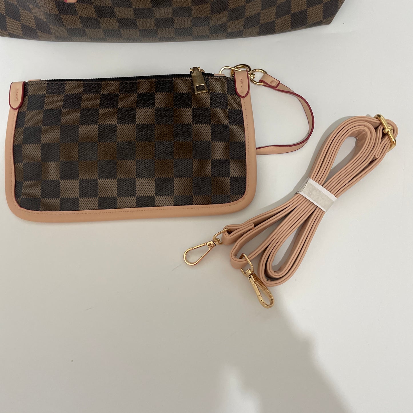 Louis Vuitton Canvas tote bag with pouch and long strap